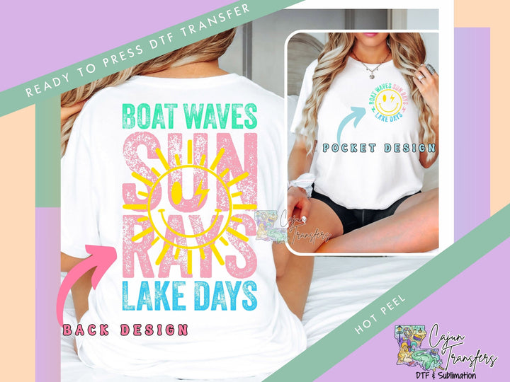 a woman wearing a boat waves shirt and shorts
