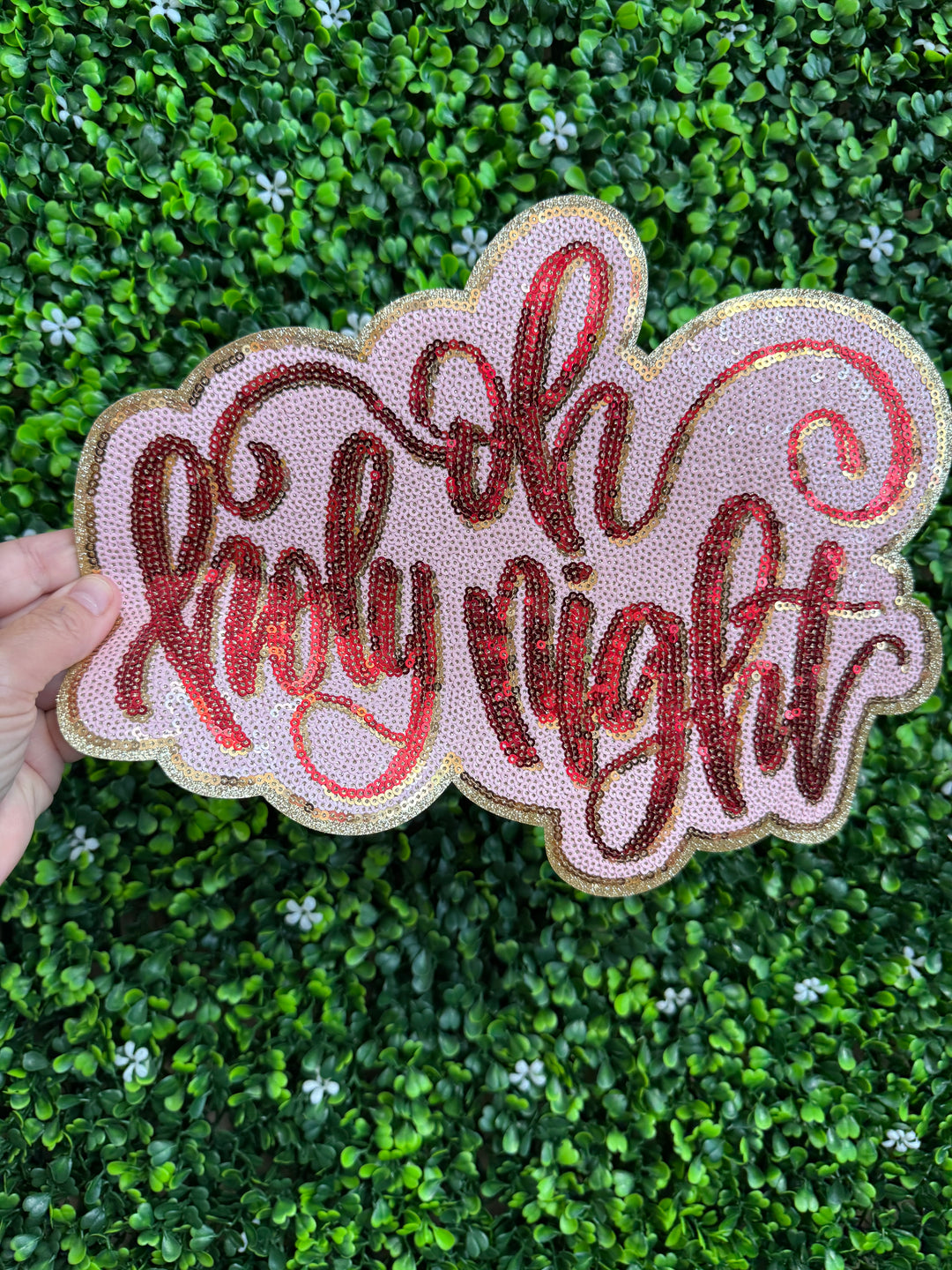 Oh Holy Night Sequins Glitter Patch