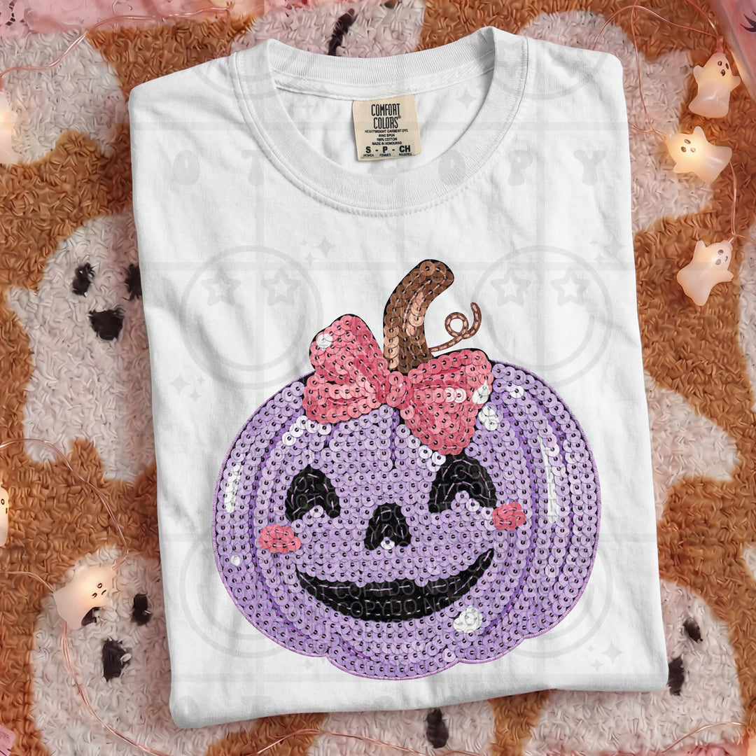 Pumpkin Faux Sequins